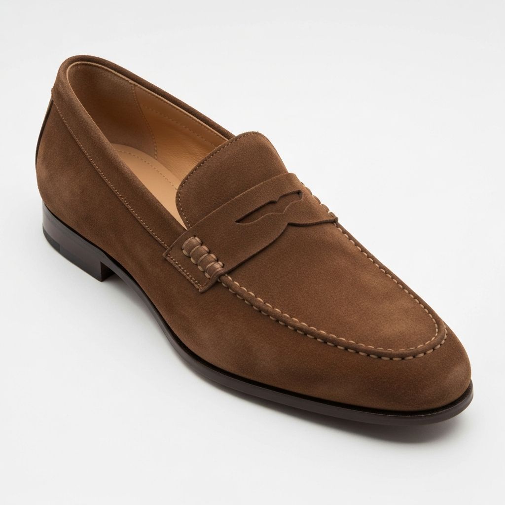 Loafer Da Lộn Nâu